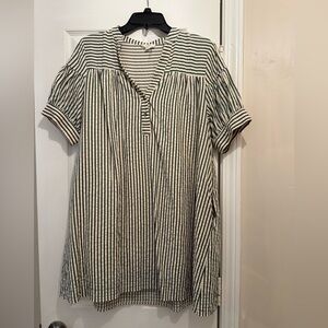 Striped Short Sleeve Dress